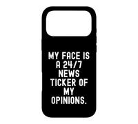 Carcasa para iPhone 17 Pro MAX mi Cara es un 247 Ticker de Noticias de mis Opiniones Witty