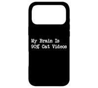 Carcasa para iPhone 17 Pro MAX Mi Cerebro es un 90% de vídeos de Gatos, Ropa Divertida para vídeos de Gatos