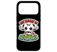 Carcasa para iPhone 17 Pro MAX Mi corazón está en Ese Campo Fútbol Madre Orgullosa Mamá Fútbol