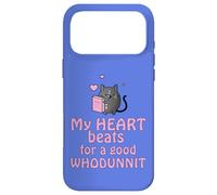 Carcasa para iPhone 17 Pro MAX Mi corazón Late por una Buena Novela policíaca Funny Cat Mystery