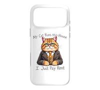 Carcasa para iPhone 17 Pro MAX Mi Gato Dirige Esta casa Solo Pago Alquiler Amante de los Gatos