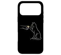Carcasa para iPhone 17 Pro MAX Midnight Cat Touch Magical Bond Line Art Cat Silhouette