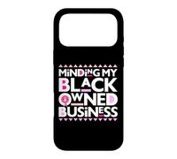Carcasa para iPhone 17 Pro MAX Minding My Own Black Business Apoyando el Cáncer de Mama Rosa