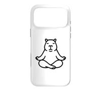 Carcasa para iPhone 17 Pro MAX Minimalista BLK Capybara Yoga Pocket Zen Meditación Amante