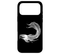 Carcasa para iPhone 17 Pro MAX Minimalista Koi Fish Line Art Simple Dibujo Diseño
