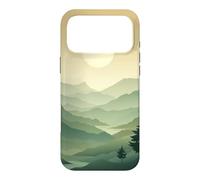 Carcasa para iPhone 17 Pro MAX Mínimo Verde Salvia Montaña Sol Puesta De Sol Boho Chic