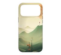 Carcasa para iPhone 17 Pro MAX Mínimo Verde Salvia Montaña Sol Puesta De Sol Boho Chic