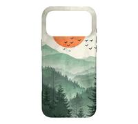 Carcasa para iPhone 17 Pro MAX Mínimo Verde Salvia Montaña Sol Puesta De Sol Boho Chic