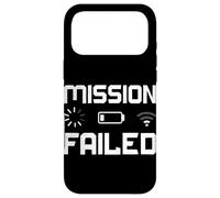 Carcasa para iPhone 17 Pro MAX Misión fallida batería Baja Gamer Joke Gaming Console Humor