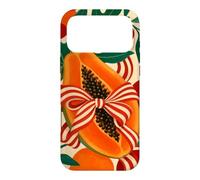 Carcasa para iPhone 17 Pro MAX Mitad de Papaya con Semillas y Arco Rayado