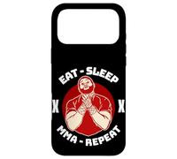 Carcasa para iPhone 17 Pro MAX MMA Cage Fighter Eat Sleep Repetir Artes Marciales Mixtas