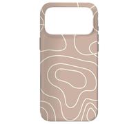 Carcasa para iPhone 17 Pro MAX Modern Line Art Abstract Circles Pattern Beige Light Brown
