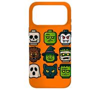 Carcasa para iPhone 17 Pro MAX Monster Faces Pop Art Gráfico de Estilo Bloque de Halloween
