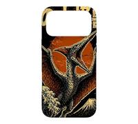 Carcasa para iPhone 17 Pro MAX Monstruo Cielo Volando Kaiju Pterosaurio sobre Ola Japonés Retro