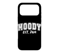 Carcasa para iPhone 17 Pro MAX Moody EST. 7AM: Cita Divertida para Amantes del Café