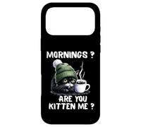 Carcasa para iPhone 17 Pro MAX Mornings Are You Kitten Me, Divertido, Gato Cansado, Amante del café