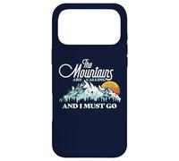 Carcasa para iPhone 17 Pro MAX Mountains Are Calling & I Must Go Retro Vintage