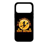 Carcasa para iPhone 17 Pro MAX My Schnauzer Rides Shotgun Dog Halloween Costume
