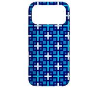 Carcasa para iPhone 17 Pro MAX Navy Azure Blue Plus Sign Cross Geometric Nautical Pattern