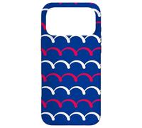 Carcasa para iPhone 17 Pro MAX Navy Blue Crimson White Red Arched Semicircle Pattern