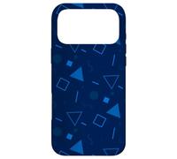 Carcasa para iPhone 17 Pro MAX Navy Blue Triangle Circle Square Geometric Memphis Pattern