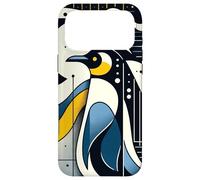 Carcasa para iPhone 17 Pro MAX Navy Blue Yellow Geometric Penguin Night Moon Phase Pattern