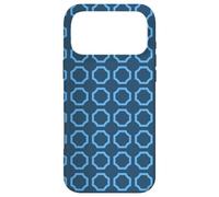 Carcasa para iPhone 17 Pro MAX Navy Electric Blue Hexagons Links Circle Geometric Pattern