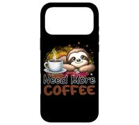 Carcasa para iPhone 17 Pro MAX Necesita más café Lindo Perezoso Cafeína matutina