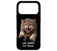 Carcasa para iPhone 17 Pro MAX Necesitamos Hablar - Humor de Gato Tabby Feroz Ironía Shapes Mania