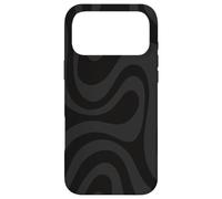 Carcasa para iPhone 17 Pro MAX Negro Gris Remolino Líquido Rayas Líneas Retro Groovy70s 80s