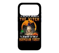 Carcasa para iPhone 17 Pro MAX Never Mind The Witch Beware of Norwegian Forest Halloween