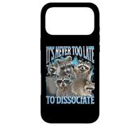 Carcasa para iPhone 17 Pro MAX Never Too Late Disociate Funny Raccoon Meme Bootleg Gráfico