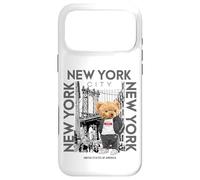 Carcasa para iPhone 17 Pro MAX New York City Teddy Bear with The Dumbo Manhattan Bridge