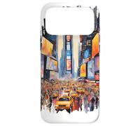 Carcasa para iPhone 17 Pro MAX New York Times Square Pintura Acuarela Arte Vintage Viajes