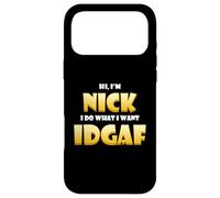 Carcasa para iPhone 17 Pro MAX Nick Costume Idgaf Meme Personalized First Name Nick Jokes