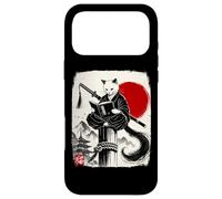 Carcasa para iPhone 17 Pro MAX Ninja Cat Reading Book Lover Japanese Sumi-e Art