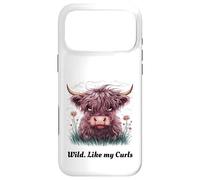 Carcasa para iPhone 17 Pro MAX Niños de Highland Cow «Wild Like My Curls» I Love Curls para niños pequeños