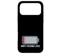 Carcasa para iPhone 17 Pro MAX Nivel de Paciencia de mamá batería agotada Divertido Diciendo Linda mamá