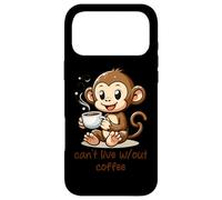 Carcasa para iPhone 17 Pro MAX No se Puede Vivir Wout café Lindo Mono Dibujos Animados