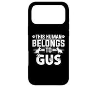 Carcasa para iPhone 17 Pro MAX Nombre de Perro Gus Regalo Personalizado This Human Belongs To a Dog