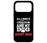 Carcasa para iPhone 17 Pro MAX Nombre del Perro Daisy Mae All In Need Is Coffee My Dog Named Daisy