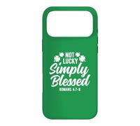Carcasa para iPhone 17 Pro MAX Not Lucky Simply Blessed, Vintage, St Patrick's Faith Green