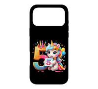 Carcasa para iPhone 17 Pro MAX NÚMERO 5 AÑOS NIÑA Unicornio 5º Nacimiento