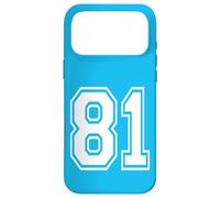 Carcasa para iPhone 17 Pro MAX Número 81 Estilo de Equipo Deportivo en Blanco