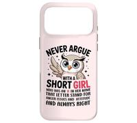 Carcasa para iPhone 17 Pro MAX Nunca discutas con una Chica Corta Que Tiene una A, Bonito diseño de búho