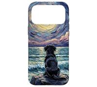 Carcasa para iPhone 17 Pro MAX Obra de Arte Black Labrador Starry Night Puppy at The Beach