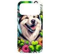 Carcasa para iPhone 17 Pro MAX Obra de Arte del Día de San Patricio de un Perro Esquimal Canadiense
