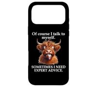 Carcasa para iPhone 17 Pro MAX of Course I Talk to Myself Sign,Boss Work Funny Highland Cow