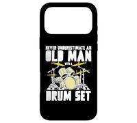 Carcasa para iPhone 17 Pro MAX Old Man with a Drum Set Retro Drummer Music Artwork