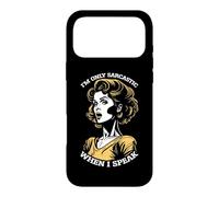 Carcasa para iPhone 17 Pro MAX Only Sarcastic Speak Funny Sarcasm Cita Retro Pop Art Woman